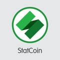 Statcoin Virtual Currency Coin. Vector Trading Sign of SBC. Royalty Free Stock Photo