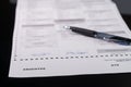 State absentee voter ballot form with focus on the word