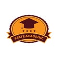 state academic logo element. Vector illustration decorative design