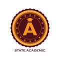 state academic logo element. Vector illustration decorative design