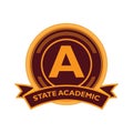 state academic logo element. Vector illustration decorative design