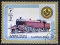 STATE AJMAN - CIRCA 1972: locomotive, series, circa 1972