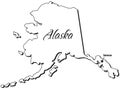 State of Alaska Outline Royalty Free Stock Photo