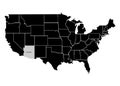 State Arizona on USA territory map. White background. Vector illustration