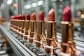 State-of-the-Art Automated Lipstick Production Line in High-End Cosmetics Manufacturing Facility