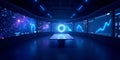 Advanced Tech Control Room - Futuristic Interface Royalty Free Stock Photo