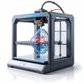 Advanced 3D Printer Creating a Colorful Geometric Object Royalty Free Stock Photo