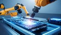 Precision Robotics in Electronics Manufacturing Royalty Free Stock Photo