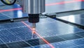 High-Tech Laser Robot Crafting Solar Panels Royalty Free Stock Photo