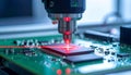 Precision Robotics in Semiconductor Manufacturing Royalty Free Stock Photo
