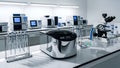 Modern Laboratory Equipment - Microscope, Centrifuge, Pipettes, Scientific Instruments Royalty Free Stock Photo