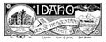 The state banner of Idaho the gem of the mountain state vintage illustration