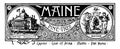 The state banner of Maine the pine tree state vintage illustration