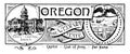 The state banner of Oregon the webfoot state vintage illustration