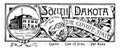 The state banner of South Dakota the coyote state vintage illustration