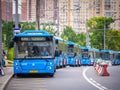 State buses of Mosgortrans company carry passengers from the Universitet metro station to the Salaryevo metro station