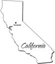 State of California Outline Royalty Free Stock Photo