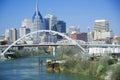 State capitol Nashville, TN skyline with Cumberland River in foreground Royalty Free Stock Photo