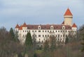 State castle Konopiste in autumn, cloudy sky Royalty Free Stock Photo