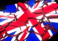 State collapse Flag of United Kingdom 3d rendered Royalty Free Stock Photo