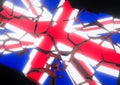 State collapse Flag of United Kingdom 3d rendered Royalty Free Stock Photo