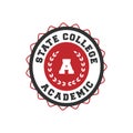 state college academic logo element. Vector illustration decorative design