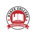 state college university logo element. Vector illustration decorative design