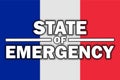 State of Emergency on France Flag Royalty Free Stock Photo