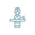 State employee linear icon concept. State employee line vector sign, symbol, illustration.