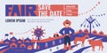 State Fair Illustration. Save the date Royalty Free Stock Photo