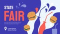 State Fair template with burgers, bottles, drink Royalty Free Stock Photo