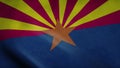 State flag of Arizona waving in the wind. 3d rendering Royalty Free Stock Photo