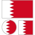 State flag of Bahrain. White red vector illustration.