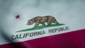 State flag of California waving in the wind. 3d rendering Royalty Free Stock Photo
