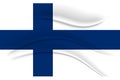 State flag of Finland, fabric effect. Illustration vector Royalty Free Stock Photo