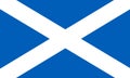 State flag of Scotland. Official Scottish flag icon. Real proportions.