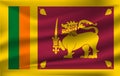 The state flag of Sri Lanka waving in the wind