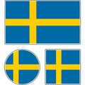 State flag of Sweden. Blue yellow vector illustration. Royalty Free Stock Photo