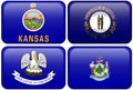 State Flags: Kansas, Kentucky, Louisiana, Maine