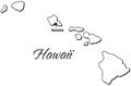 State of Hawaii Outline Royalty Free Stock Photo