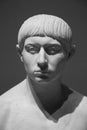 The art of ancient Rome. Portrait of a Roman youth. Hermitage collection. Black and white photo