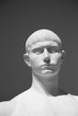 Roman young man, marble statue. The art of ancient Rome. Hermitage collection. Black and white photo