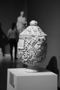 The art of ancient Rome. Funeral urn. Hermitage collection. Black and white photo