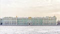 The State Hermitage Museum. winter view from the frozen Neva