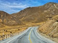 State Highway 8 at Lindis Pass on the South Island of New Zealand Royalty Free Stock Photo