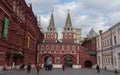 State Historical Museum and Moscow Kremlin. Moscow Street scene.