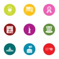 State icons set, flat style