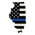 State of Illinois Police Support Flag Illustration