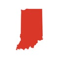 State of Indiana vector map silhouette. IN state shape icon. Outline contour map of State of Indiana.