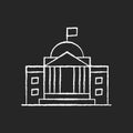 State institution chalk white icon on black background Royalty Free Stock Photo